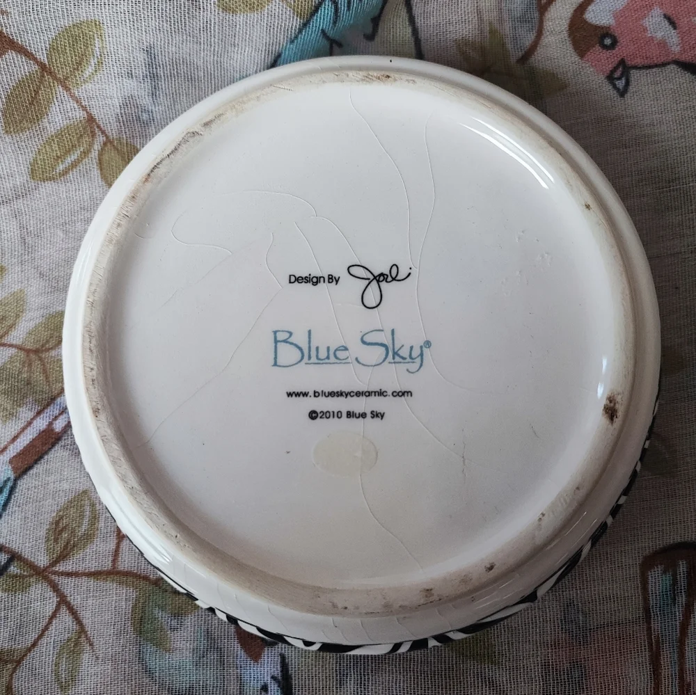 Good To Be Queen Cat Dog Food Dish Trinket Tray Crazed Blue Sky Brand
